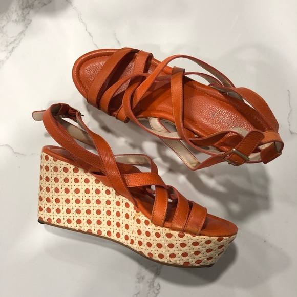 ROSEGOLD | ADDY ORANGE WEDGES - Picture 1 of 9